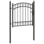 vidaXL Brána do plotu Sivá 100 x 100 cm Povrchovo upravená oceľ – Obrázok 5