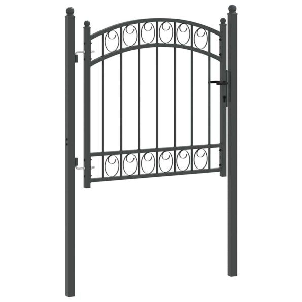 vidaXL Brána do plotu Sivá 100 x 100 cm Povrchovo upravená oceľ – Obrázok 5