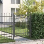 vidaXL Brána do plotu Sivá 150 x 100 cm Povrchovo upravená oceľ