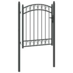 vidaXL Brána do plotu Sivá 150 x 100 cm Povrchovo upravená oceľ – Obrázok 5