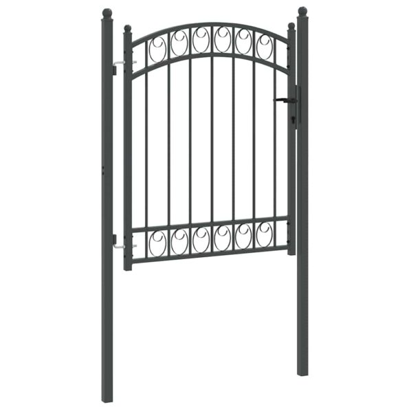 vidaXL Brána do plotu Sivá 150 x 100 cm Povrchovo upravená oceľ – Obrázok 5