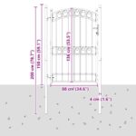 vidaXL Brána do plotu Sivá 200 x 100 cm Povrchovo upravená oceľ – Obrázok 7