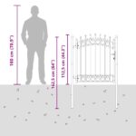 vidaXL Plotová brána s hrotmi so zámkom Sivá 125 x 100 cm – Obrázok 8