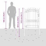 vidaXL Plotová brána s hrotmi so zámkom Sivá 170 x 100 cm – Obrázok 8