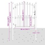 vidaXL Plotová brána s hrotmi so zámkom Sivá 125 x 100 cm – Obrázok 7