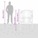 vidaXL Plotová brána s hrotmi so zámkom Sivá 125 x 100 cm – Obrázok 8