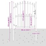 vidaXL Plotová brána s hrotmi so zámkom Sivá 150 x 100 cm – Obrázok 7