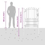 vidaXL Plotová brána s hrotmi so zámkom Sivá 170 x 100 cm – Obrázok 8