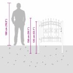 vidaXL Brána z Plotu s Špicatým Vrcholom Sivá 103 x 100 cm Oceľ – Obrázok 8