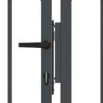 vidaXL Brána z Plotu s Špicatým Vrcholom Sivá 305 x 100 cm Oceľ – Obrázok 6