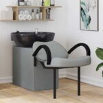 vidaXL Kozmetický stolička Svetlošedá a čierna 63 x 141 x 92 cm látka