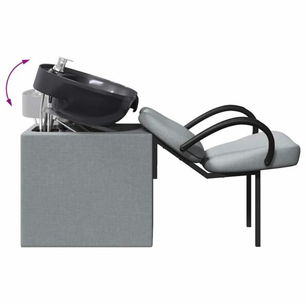 vidaXL Kozmetický stolička Svetlošedá a čierna 63 x 141 x 92 cm látka – Obrázok 8