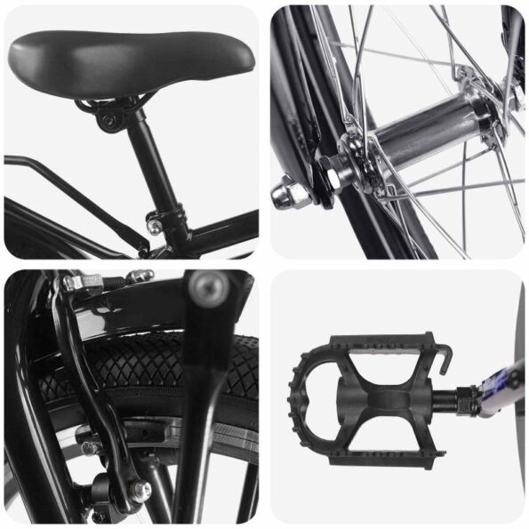 vidaXL Detské Kolo 20 Palcov pre vek 6-11 rokov Čierna – Obrázok 4