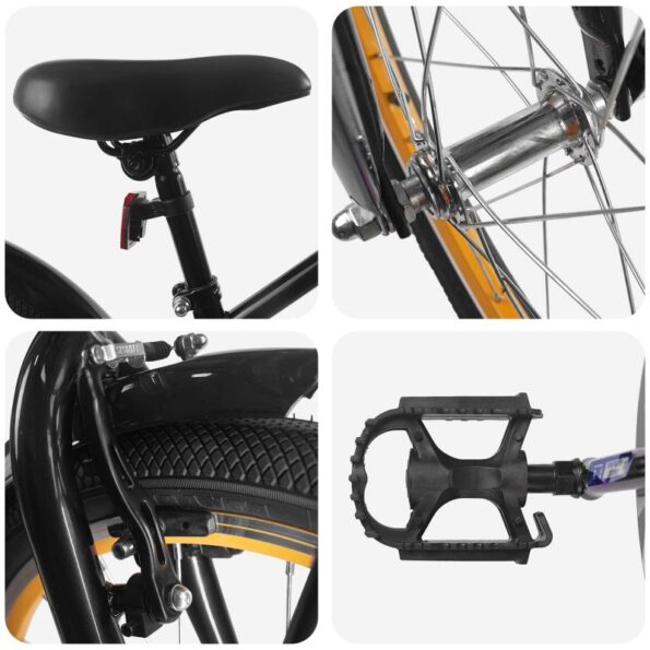 vidaXL Detské Kolo 20 Palcov pre vek 6-11 rokov Čierna – Obrázok 4