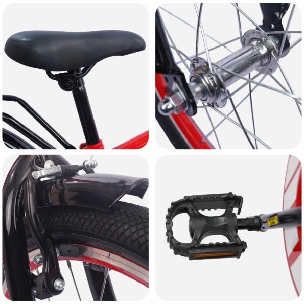 vidaXL Detské Kolo 20 Palcov pre vek 6-11 rokov Červená – Obrázok 4