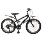 vidaXL Detské Kolo 24 Palcov 6-Speed pre 8-12 rokov Čierny