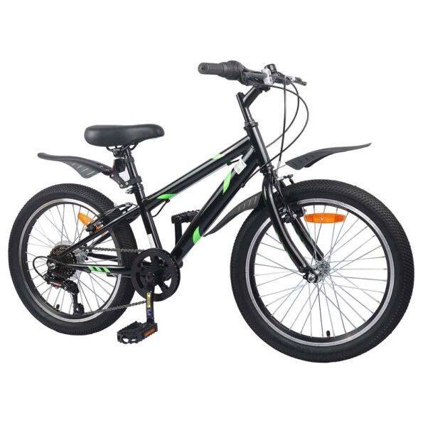vidaXL Detské Kolo 24 Palcov 6-Speed pre 8-12 rokov Čierny – Obrázok 2