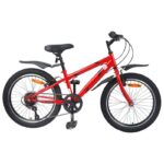 vidaXL Detské Kolo 24 Palcov 6-Speed pre 8-12 rokov Červená