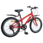 vidaXL Detské Kolo 24 Palcov 6-Speed pre 8-12 rokov Červená – Obrázok 3