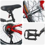 vidaXL Detské Kolo 24 Palcov 6-Speed pre 8-12 rokov Červená – Obrázok 4