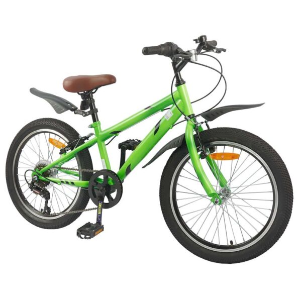 vidaXL Detské Kolo 24 Palcov 6-Speed pre 8-12 rokov Zelená – Obrázok 2