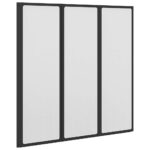 vidaXL Sprchová zástena Čierny 120 x 2 x 117 cm Hliník a PP – Obrázok 2