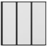 vidaXL Sprchová zástena Čierny 120 x 2 x 117 cm Hliník a PP – Obrázok 6