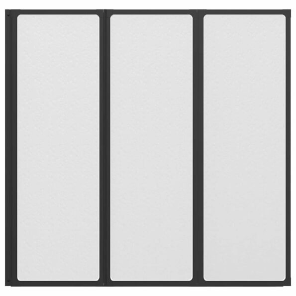 vidaXL Sprchová zástena Čierny 120 x 2 x 117 cm Hliník a PP – Obrázok 6