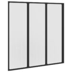 vidaXL Sprchová zástena Čierny 120 x 2 x 117 cm Hliník a PP – Obrázok 8