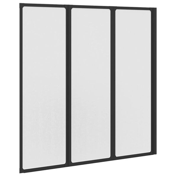 vidaXL Sprchová zástena Čierny 120 x 2 x 117 cm Hliník a PP – Obrázok 8