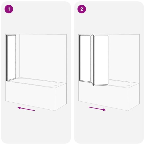 vidaXL Sprchová zástena Čierna 132 x 2 x 140 cm Hliník – Obrázok 10