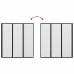 vidaXL Sprchová zástena Čierna 132 x 2 x 140 cm Hliník – Obrázok 11