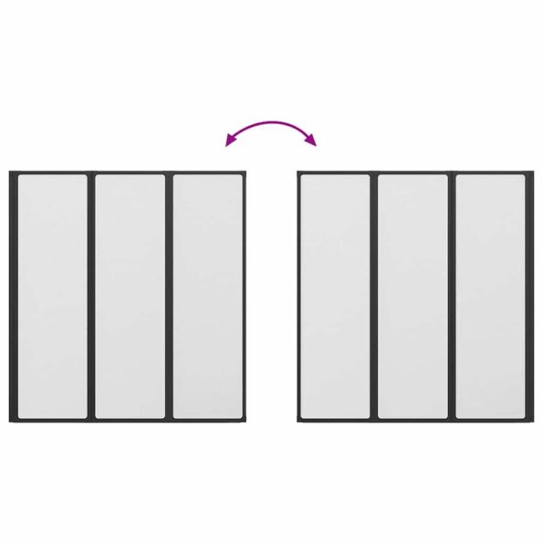 vidaXL Sprchová zástena Čierna 132 x 2 x 140 cm Hliník – Obrázok 11