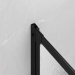 vidaXL Sprchová zástena Čierna 132 x 2 x 140 cm Hliník – Obrázok 13