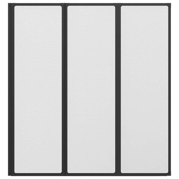 vidaXL Sprchová zástena Čierna 132 x 2 x 140 cm Hliník – Obrázok 6