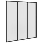 vidaXL Sprchová zástena Čierna 132 x 2 x 140 cm Hliník – Obrázok 8