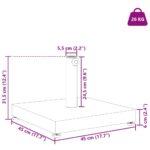 vidaXL Základňa pre slnečník Tmavošedý vzhľad dreva 45 x 45 x 31,5 cm – Obrázok 12