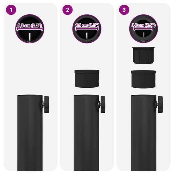 vidaXL Základy vonkajších dáždnikov Čierna 45 x 45 x 32 cm Oceľ, betón – Obrázok 10