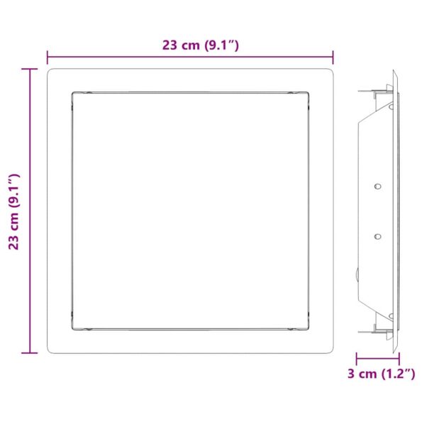 vidaXL Access Panel 2 pcs Biela 20 x 20 cm oceľ – Obrázok 10