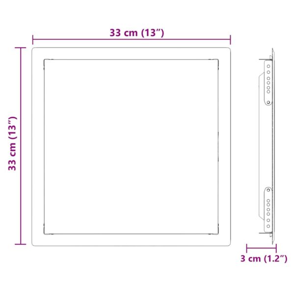 vidaXL Access Panel Biela 30 x 30 cm oceľ – Obrázok 10