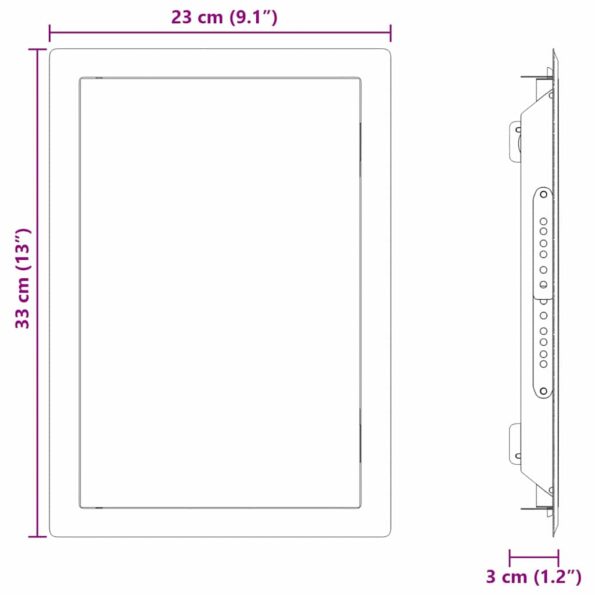 vidaXL Access Panel Biela 33 x 23 x 3 cm Oceľ – Obrázok 10