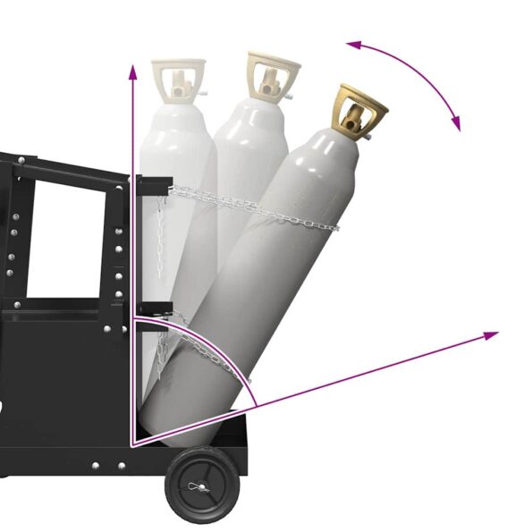 vidaXL Zváračský vozík Čierna 90 x 46 x 96 cm Oceľ – Obrázok 10