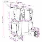 vidaXL Zváračský vozík Čierna 90 x 46 x 96 cm Oceľ – Obrázok 11