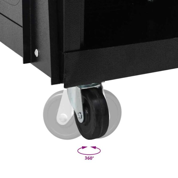 vidaXL Zváračský vozík Čierna 90 x 46 x 96 cm Oceľ – Obrázok 9