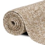 vidaXL Kusové koberce Obdĺžnikový Prírodná a biela 60 x 110 cm Juta – Obrázok 2