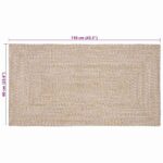 vidaXL Kusové koberce Obdĺžnikový Prírodná a biela 60 x 110 cm Juta – Obrázok 8