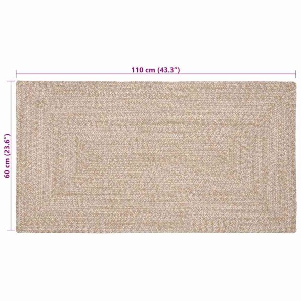 vidaXL Kusové koberce Obdĺžnikový Prírodná a biela 60 x 110 cm Juta – Obrázok 8