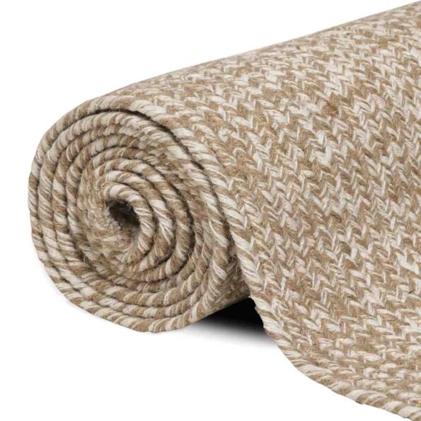 vidaXL Kusové koberce Obdĺžnikový Prírodná a biela 80 x 150 cm Juta – Obrázok 2