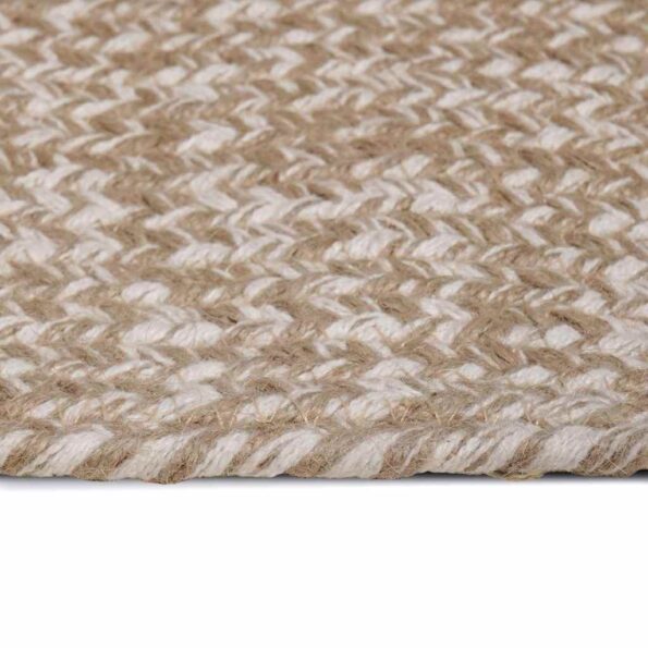 vidaXL Kusové koberce Obdĺžnikový Prírodná a biela 80 x 150 cm Juta – Obrázok 3