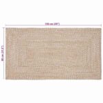vidaXL Kusové koberce Obdĺžnikový Prírodná a biela 80 x 150 cm Juta – Obrázok 8
